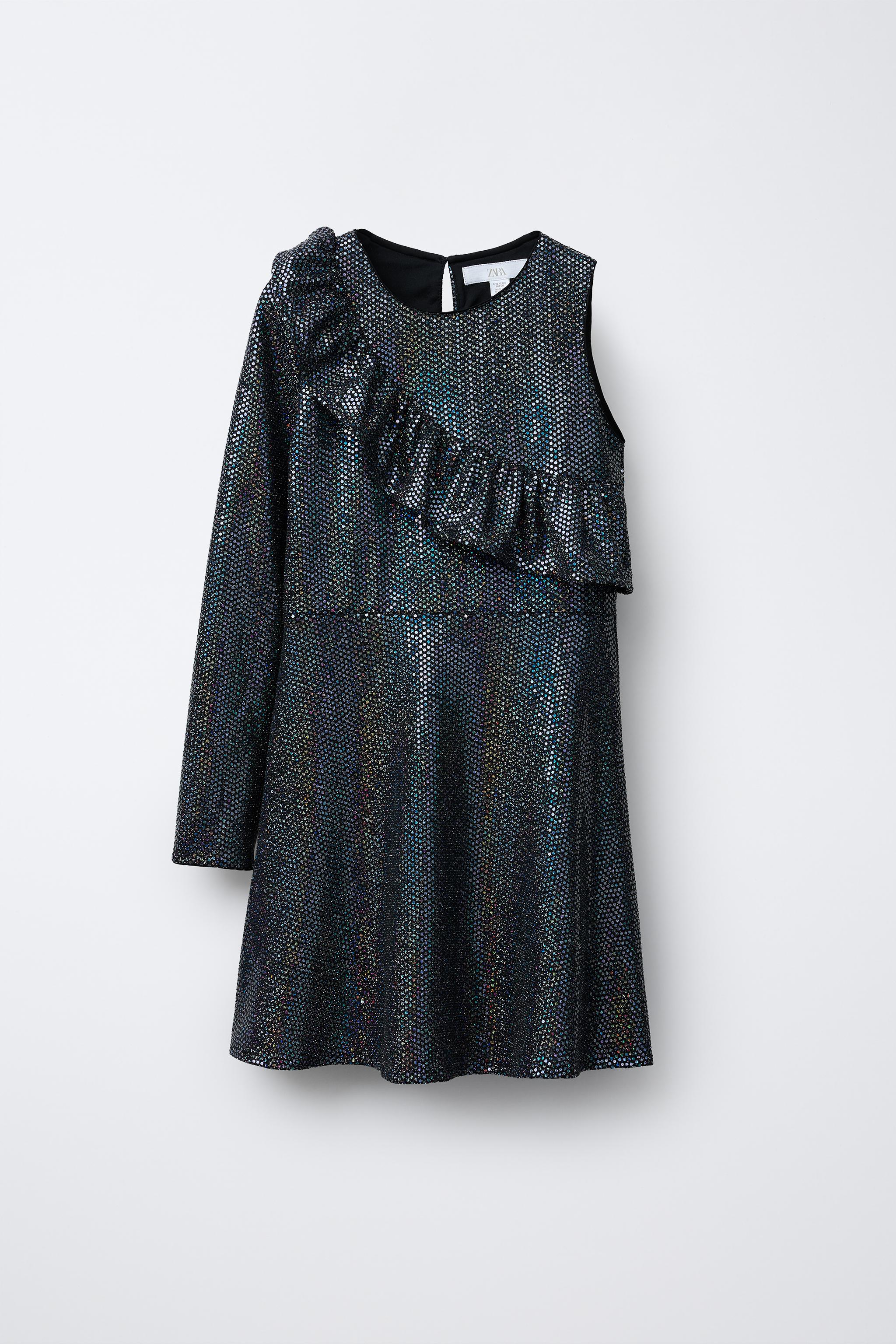 SHIMMER RUFFLED DRESS
